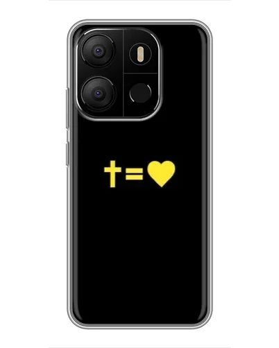 Чехол для TECNO Pop 7 с картинкой «Сердце и Крест»