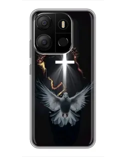 Чехол для TECNO Pop 7 с картинкой «Голубь и Свет»