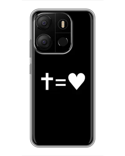 Чехол для TECNO Pop 7 с картинкой «Крест и Сердце»
