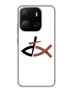 Чехол для TECNO Pop 7 с картинкой «Рыба и крест»