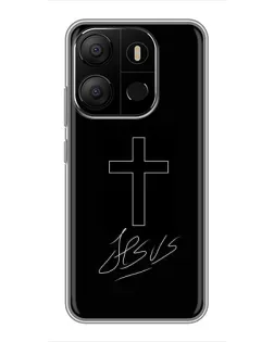 Чехол для TECNO Pop 7 с картинкой «Графический крест Jesus» Чехол для TECNO Pop 7 с картинкой «Графический крест Jesus»