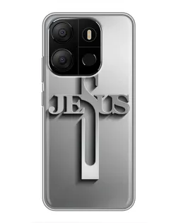 Чехол для TECNO Pop 7 с картинкой «Металлический крест Jesus» Чехол для TECNO Pop 7 с картинкой «Металлический крест Jesus»