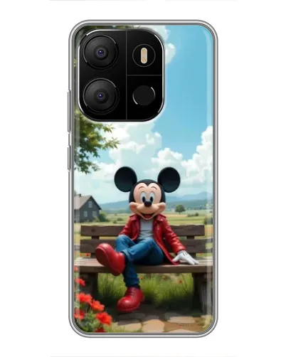 Чехол для TECNO Pop 7 с картинкой «Микки на скамейке» Чехол для TECNO Pop 7 с картинкой «Микки на скамейке»