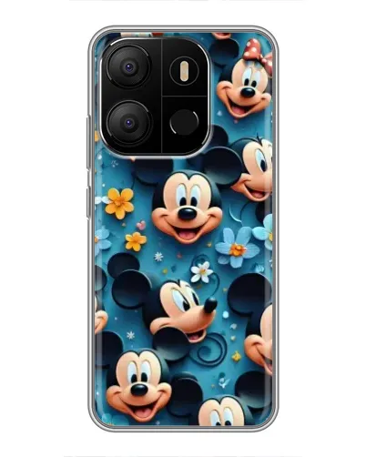 Чехол для TECNO Pop 7 с картинкой «Паттерн Микки и Минни» Чехол для TECNO Pop 7 с картинкой «Паттерн Микки и Минни»