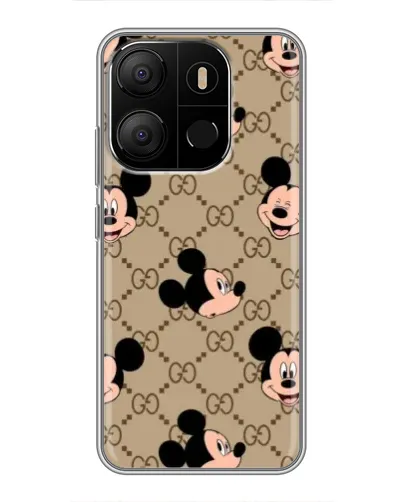 Чехол для TECNO Pop 7 с картинкой «Брендовый паттерн Микки» Чехол для TECNO Pop 7 с картинкой «Брендовый паттерн Микки»