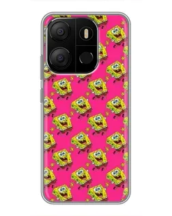 Чехол для TECNO Pop 7 с картинкой «Розовый паттерн»