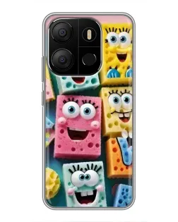 Чехол для TECNO Pop 7 с картинкой «Цветные губки»