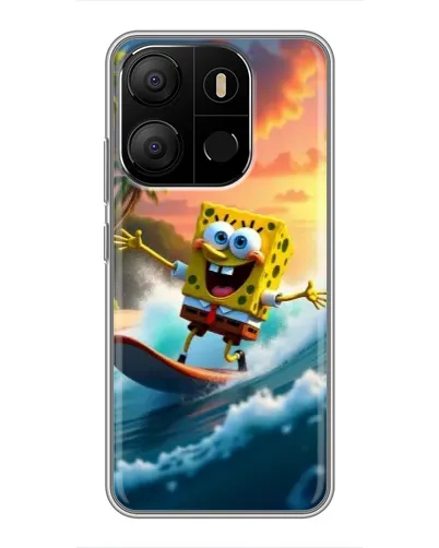Чехол для TECNO Pop 7 с картинкой «Губка Боб серфингист» Чехол для TECNO Pop 7 с картинкой «Губка Боб серфингист»
