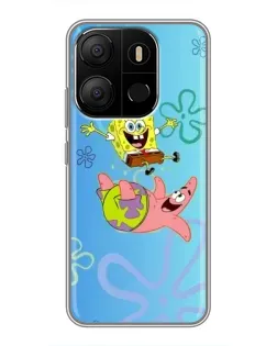 Чехол для TECNO Pop 7 с картинкой «Спанч Боб и Патрик»