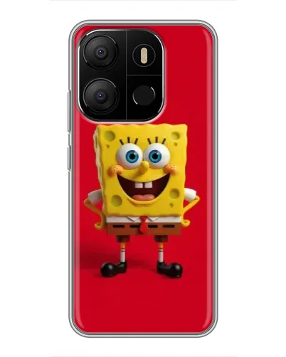 Чехол для TECNO Pop 7 с картинкой «Спанч Боб на красном» Чехол для TECNO Pop 7 с картинкой «Спанч Боб на красном»