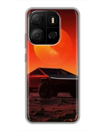 Чехол для TECNO Pop 7 с картинкой «Cybertruck на Марсе»