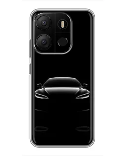 Чехол для TECNO Pop 7 с картинкой «Силуэт Tesla Night»