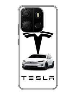 Чехол для TECNO Pop 7 с картинкой «Tesla White Style»