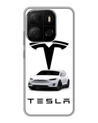 Чехол для TECNO Pop 7 с картинкой «Tesla White Style»