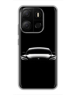 Чехол для TECNO Pop 7 с картинкой «Фары Tesla Night»