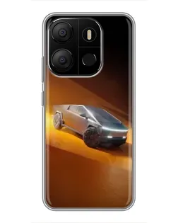 Чехол для TECNO Pop 7 с картинкой «Cybertruck в пустыне»