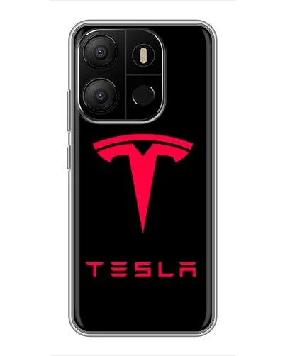 Чехол для TECNO Pop 7 с картинкой «Tesla Red Logo»