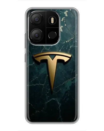 Чехол для TECNO Pop 7 с картинкой «Мраморная Tesla Gold»