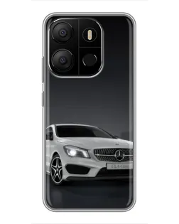 Чехол для TECNO Pop 7 с картинкой «Mercedes AMG GT Silver»