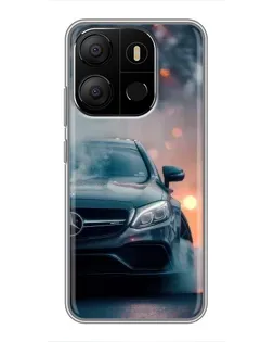 Чехол для TECNO Pop 7 с картинкой «Mercedes — ночной город»