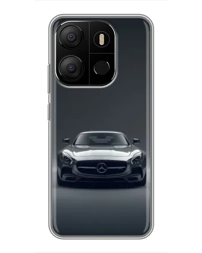 Чехол для TECNO Pop 7 с картинкой «Mercedes на черном»
