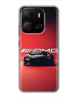 Чехол для TECNO Pop 7 с картинкой «Mercedes AMG — красная линия»
