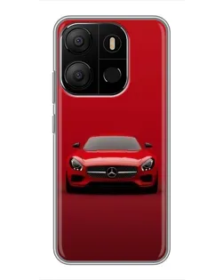Чехол для TECNO Pop 7 с картинкой «Красный Mercedes AMG»