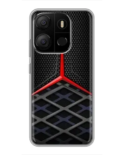 Чехол для TECNO Pop 7 с картинкой «Mercedes Carbon Grid»