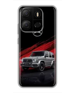 Чехол для TECNO Pop 7 с картинкой «Mercedes G-Class красный»