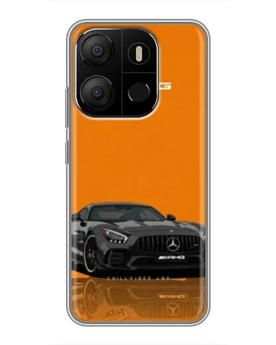 Чехол для TECNO Pop 7 с картинкой «Оранжевый Mercedes AMG»