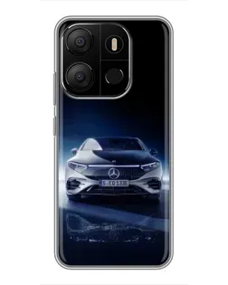 Чехол для TECNO Pop 7 с картинкой «Ночной Mercedes EQ»