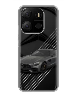 Чехол для TECNO Pop 7 с картинкой «Mercedes AMG — графика»