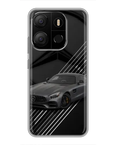 Чехол для TECNO Pop 7 с картинкой «Mercedes AMG — графика»