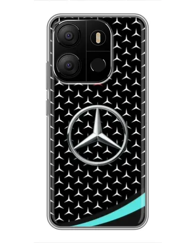 Чехол для TECNO Pop 7 с картинкой «Mercedes — бирюзовый акцент»