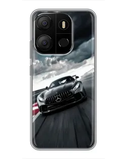 Чехол для TECNO Pop 7 с картинкой «Гоночный Mercedes AMG»