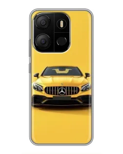 Чехол для TECNO Pop 7 с картинкой «Желтый Mercedes GT»