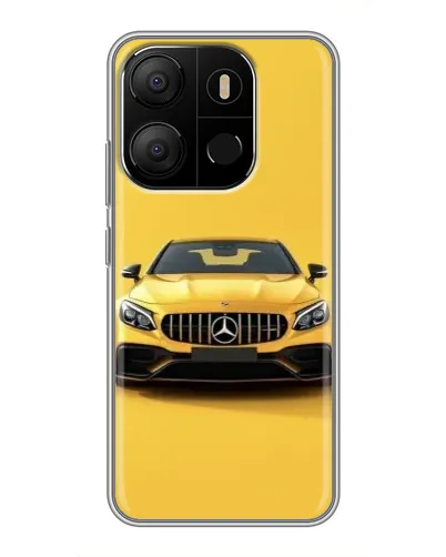 Чехол для TECNO Pop 7 с картинкой «Желтый Mercedes GT»