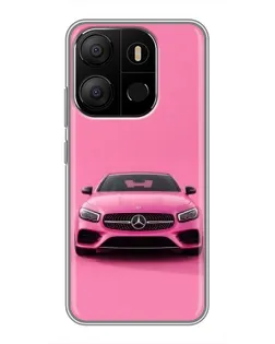 Чехол для TECNO Pop 7 с картинкой «Розовый Mercedes AMG»