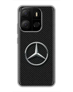 Чехол для TECNO Pop 7 с картинкой «Карбоновый Mercedes стиль»