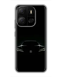Чехол для TECNO Pop 7 с картинкой «Mercedes — силуэт авто»