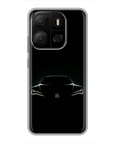 Чехол для TECNO Pop 7 с картинкой «Mercedes — силуэт авто» Чехол для TECNO Pop 7 с картинкой «Mercedes — силуэт авто»