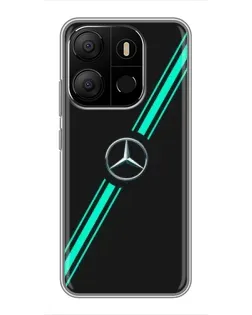 Чехол для TECNO Pop 7 с картинкой «Спортивные линии Mercedes»