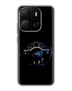 Чехол для TECNO Pop 7 с картинкой «Салон Audi — руль» Чехол для TECNO Pop 7 с картинкой «Салон Audi — руль»