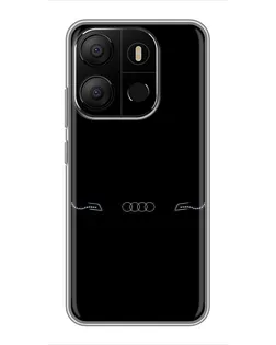 Чехол для TECNO Pop 7 с картинкой «Audi — световой подпись»