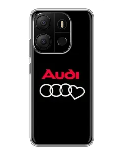 Чехол для TECNO Pop 7 с картинкой «Логотип Audi Heart»