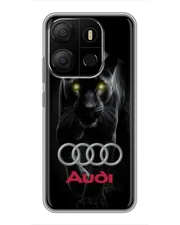 Чехол для TECNO Pop 7 с картинкой «Пантера и Audi»