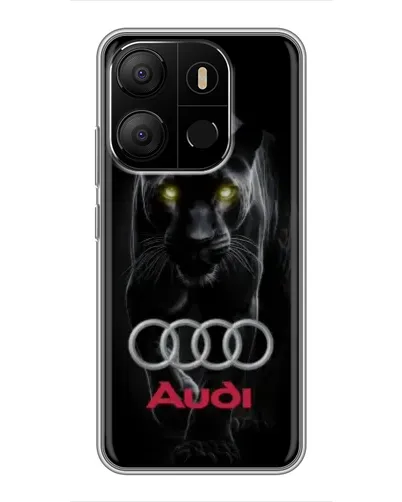 Чехол для TECNO Pop 7 с картинкой «Пантера и Audi»