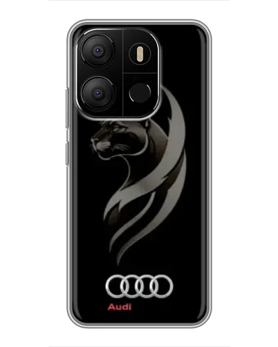 Чехол для TECNO Pop 7 с картинкой «Графика — пантера и Audi»