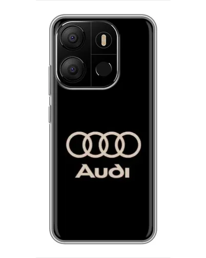 Чехол для TECNO Pop 7 с картинкой «Audi — золотой логотип»