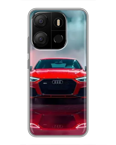 Чехол для TECNO Pop 7 с картинкой «Audi RS — красный стиль»
